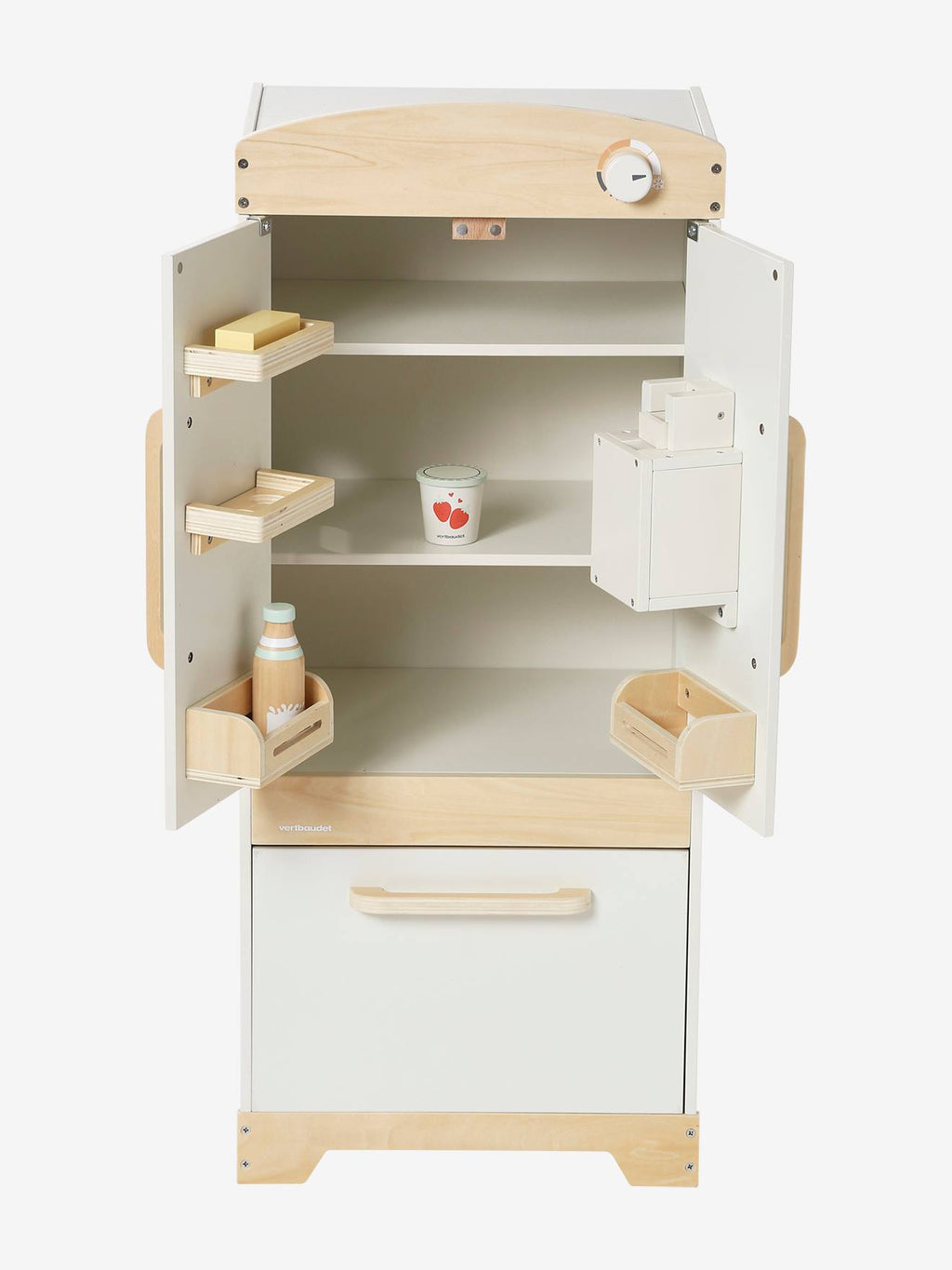 Réfrigérateur en bois FSC écru
