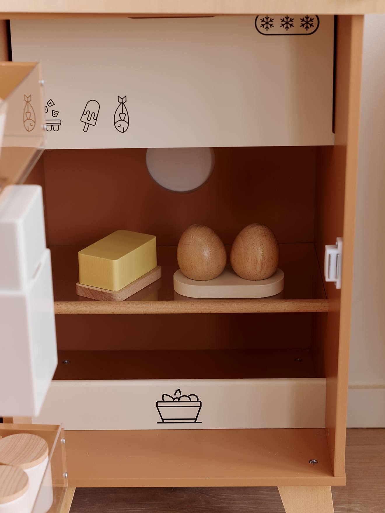 Réfrigérateur en bois FSC caramel