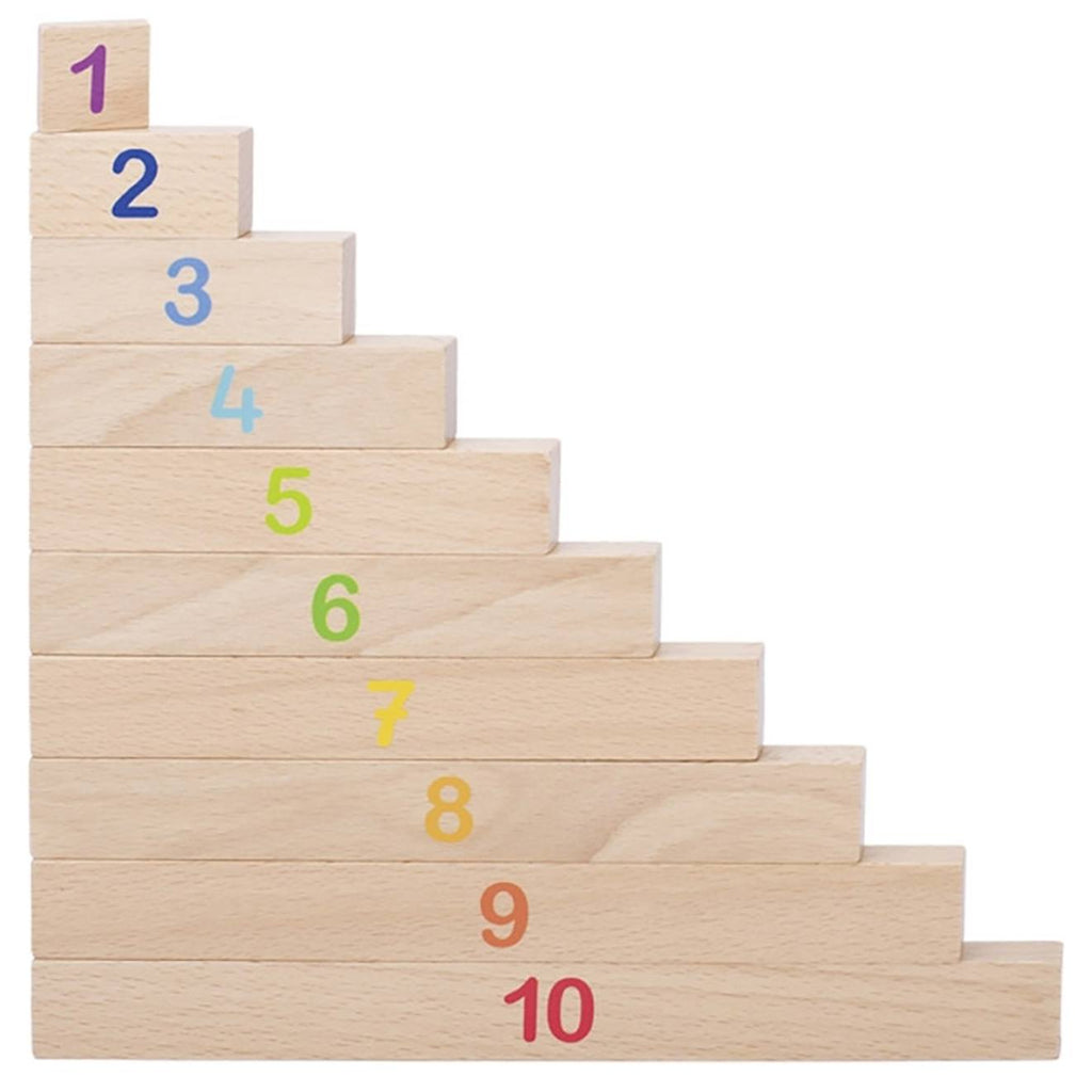 Réglette de calcul en bois 36 éléments multi-coloured