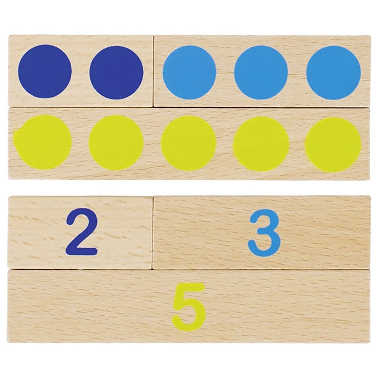 Réglette de calcul en bois 36 éléments multi-coloured