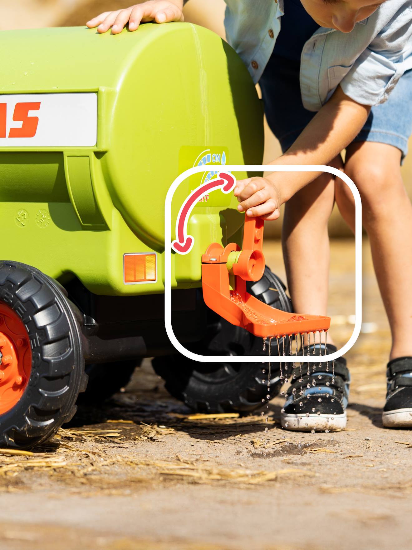 Remorque citerne claas grande capacité avec robinet et épandeur, capacité 30l, 100% fabriqué en france vert claas