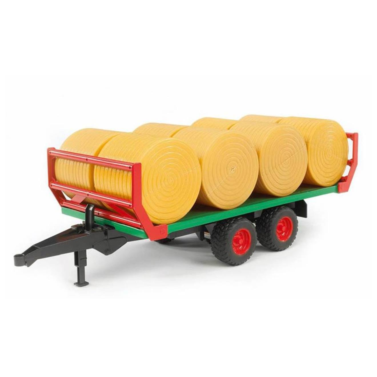 Remorque de transport de balles avec 8 balles rondes multicolore