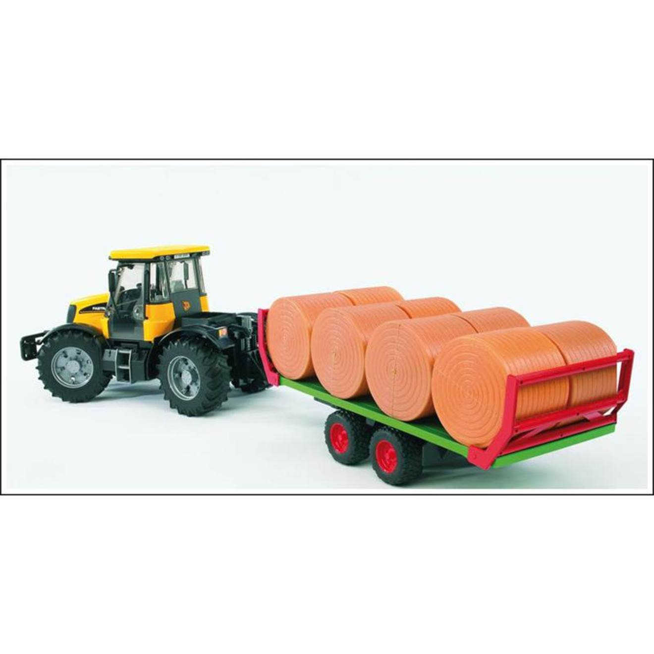 Remorque de transport de balles avec 8 balles rondes multicolore
