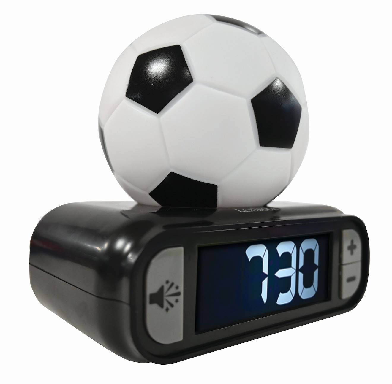Réveil avec veilleuse ballon de football en 3D multicolore