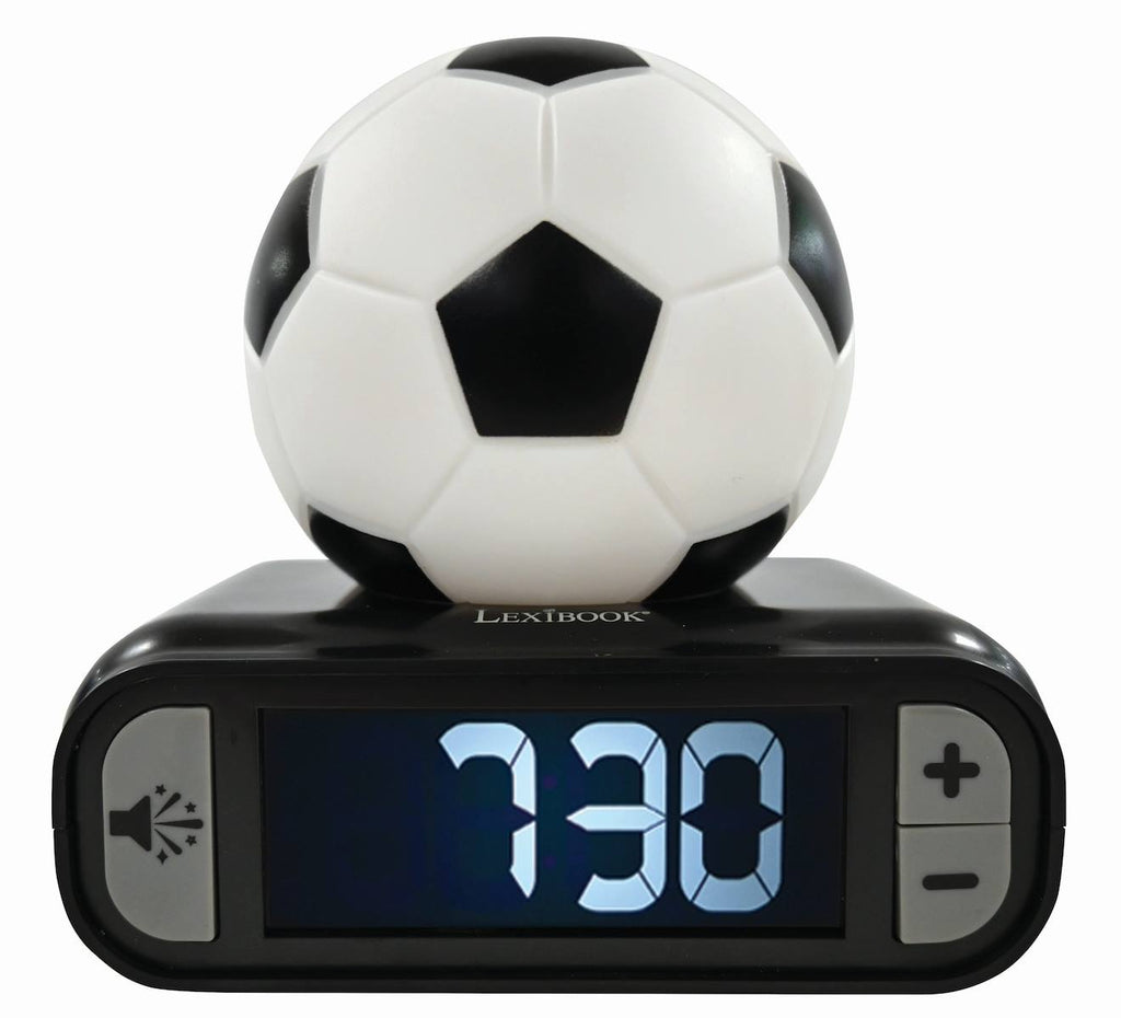 Réveil avec veilleuse ballon de football en 3D multicolore