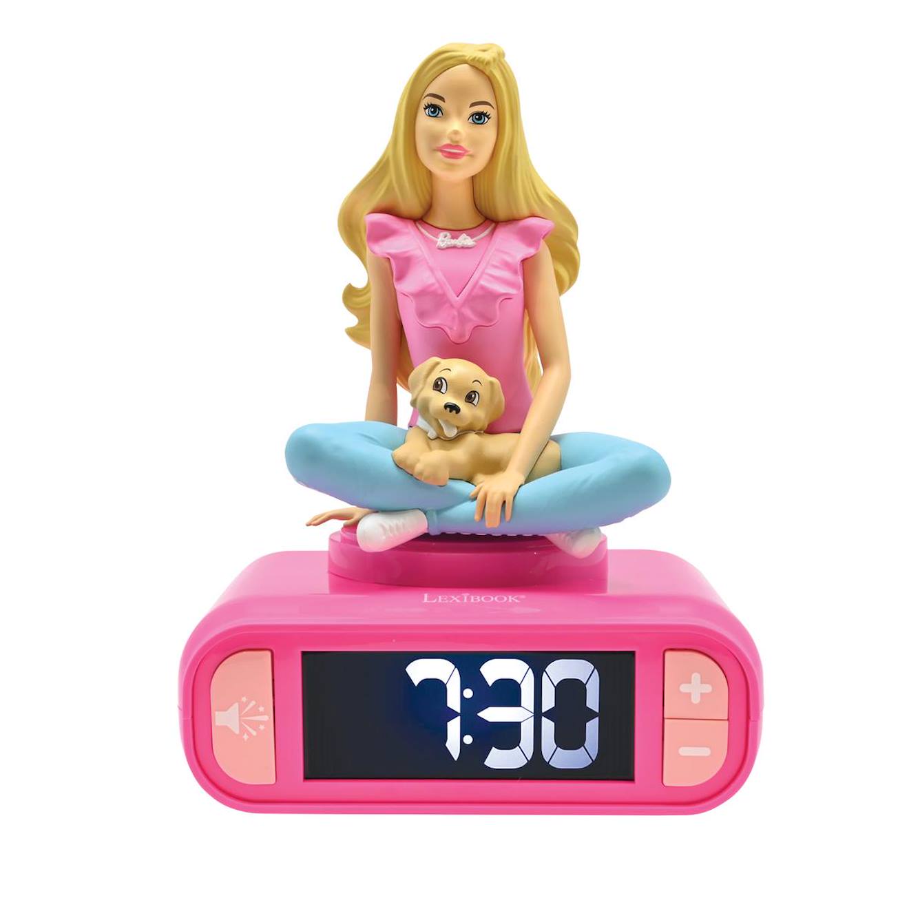 Réveil avec veilleuse Barbie en 3D multicolore