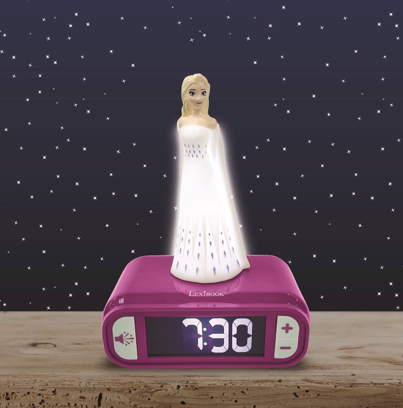 Réveil avec veilleuse La Reine des Neiges elsa en 3D multicolore