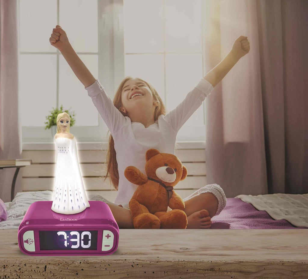 Réveil avec veilleuse La Reine des Neiges elsa en 3D multicolore