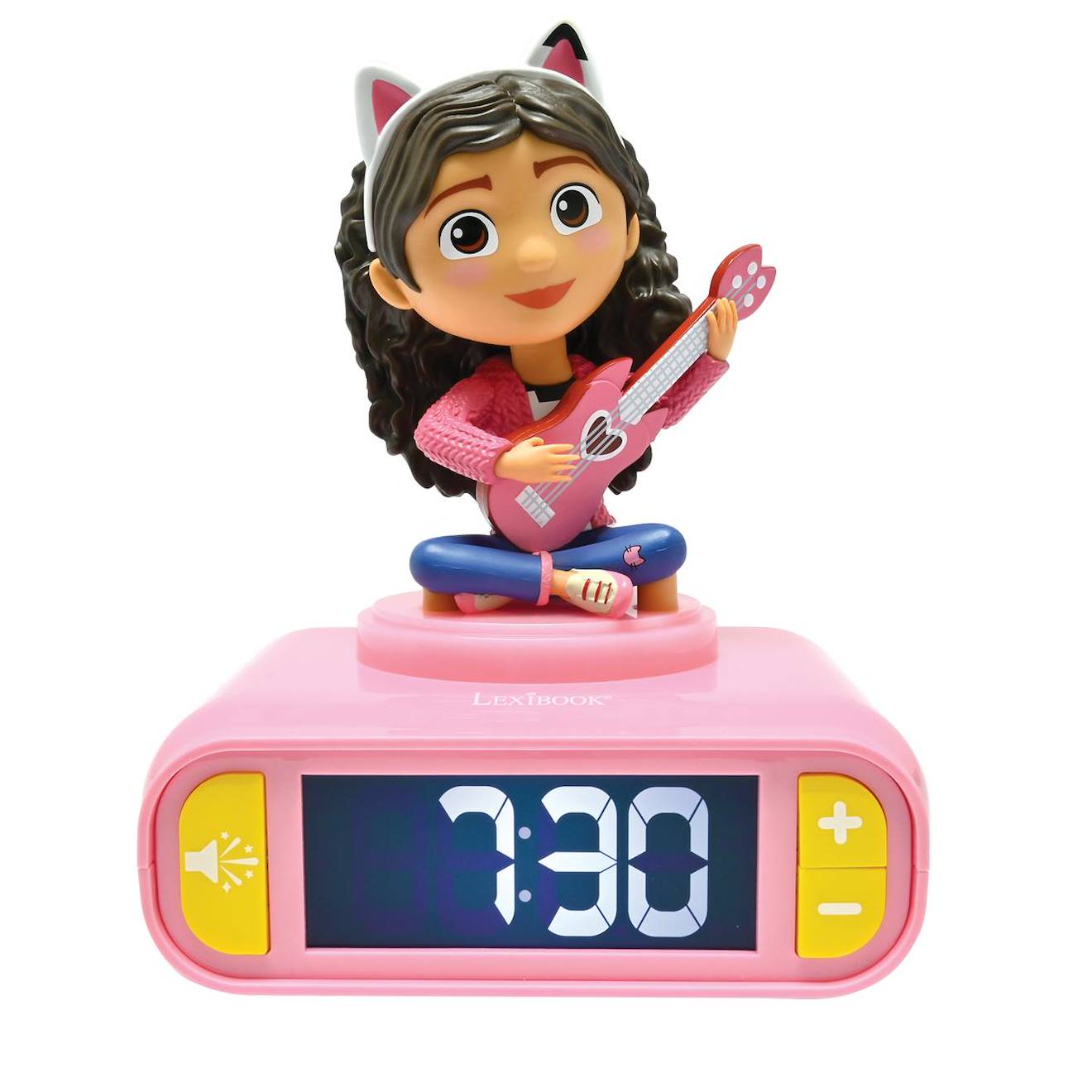 Réveil avec veilleuse lumineuse Gabby dollhouse en 3D multicolore