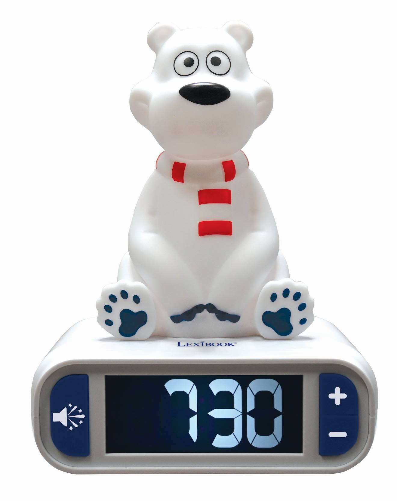 Réveil avec veilleuse ours polaire en 3D multicolore