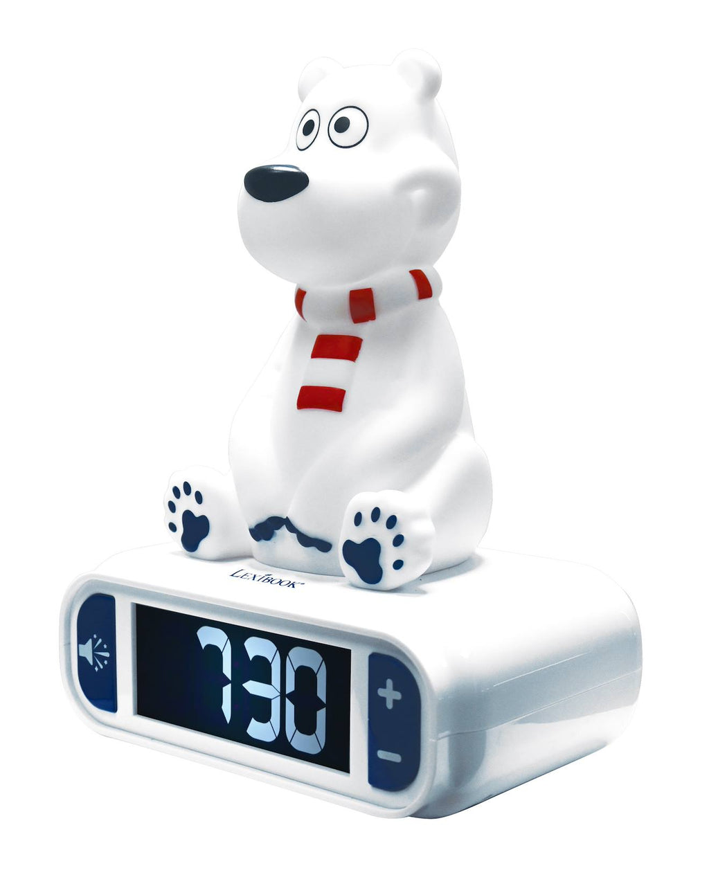 Réveil avec veilleuse ours polaire en 3D multicolore