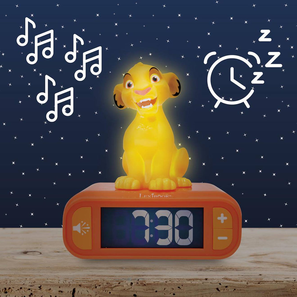Réveil avec veilleuse simba 3D multicolore