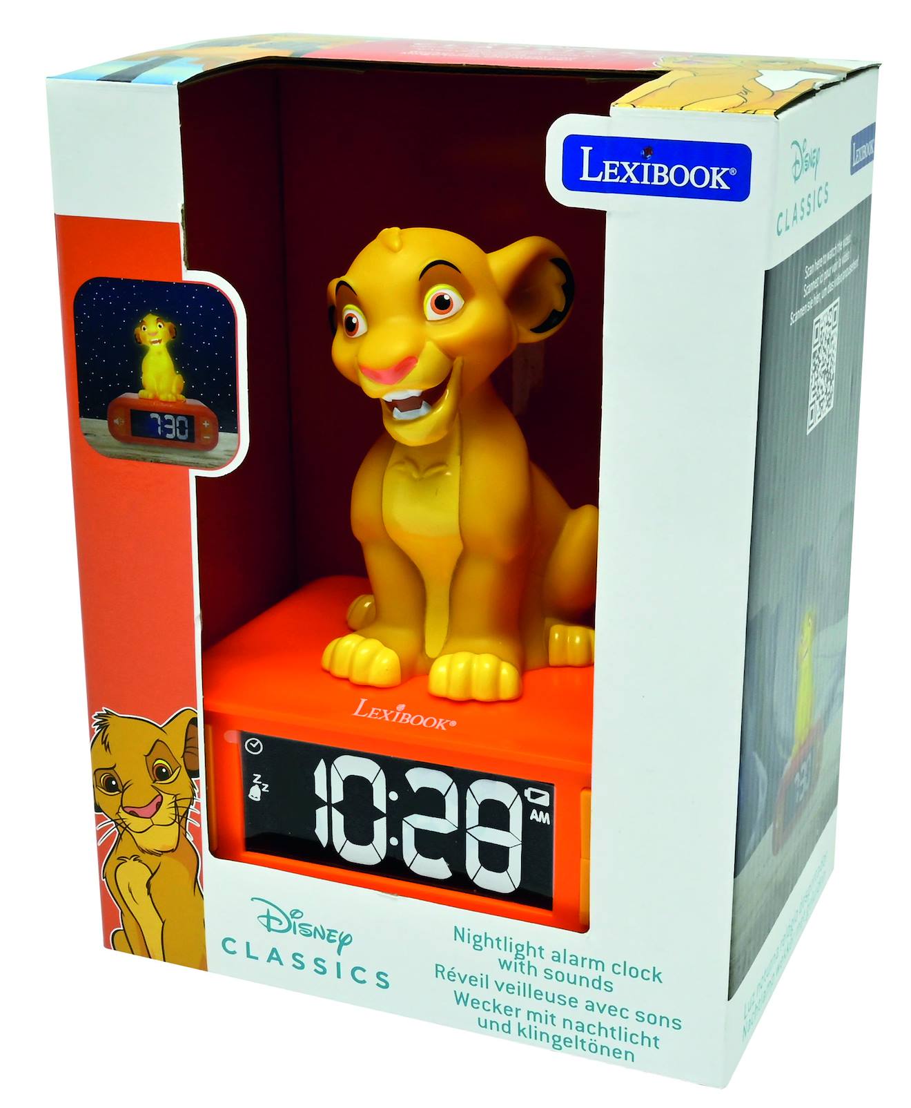 Réveil avec veilleuse simba 3D multicolore