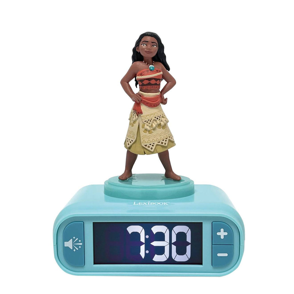 Réveil avec veilleuse Vaiana en 3D multicolore