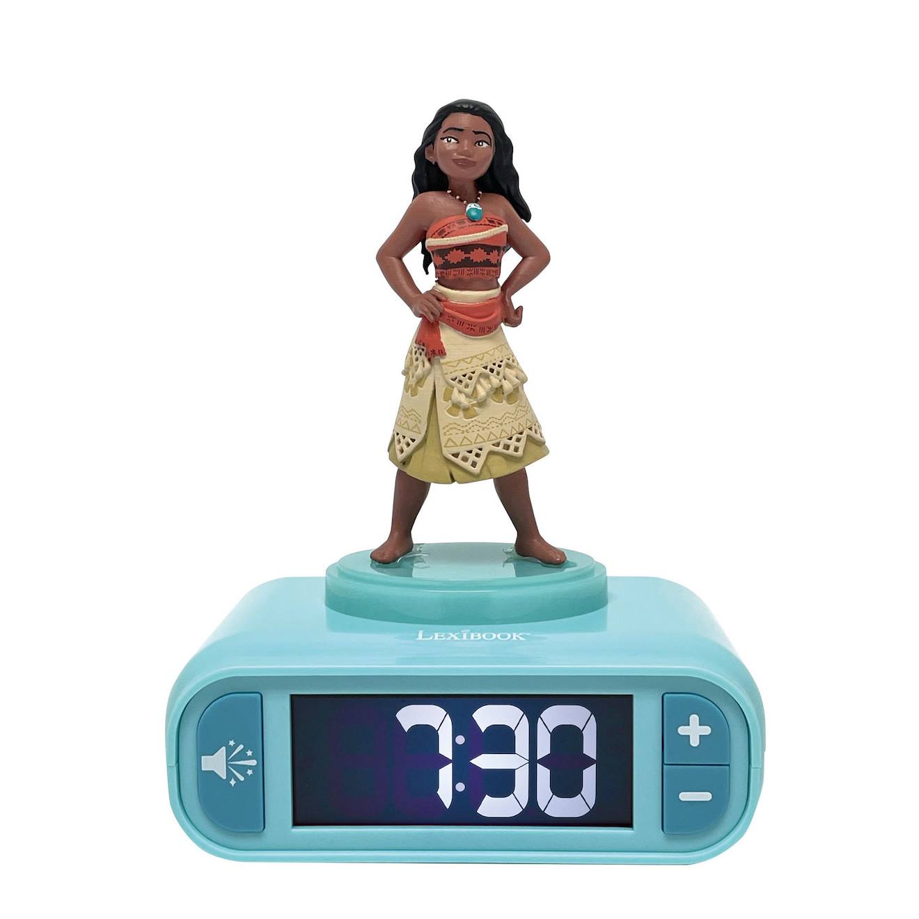 Réveil avec veilleuse Vaiana en 3D multicolore