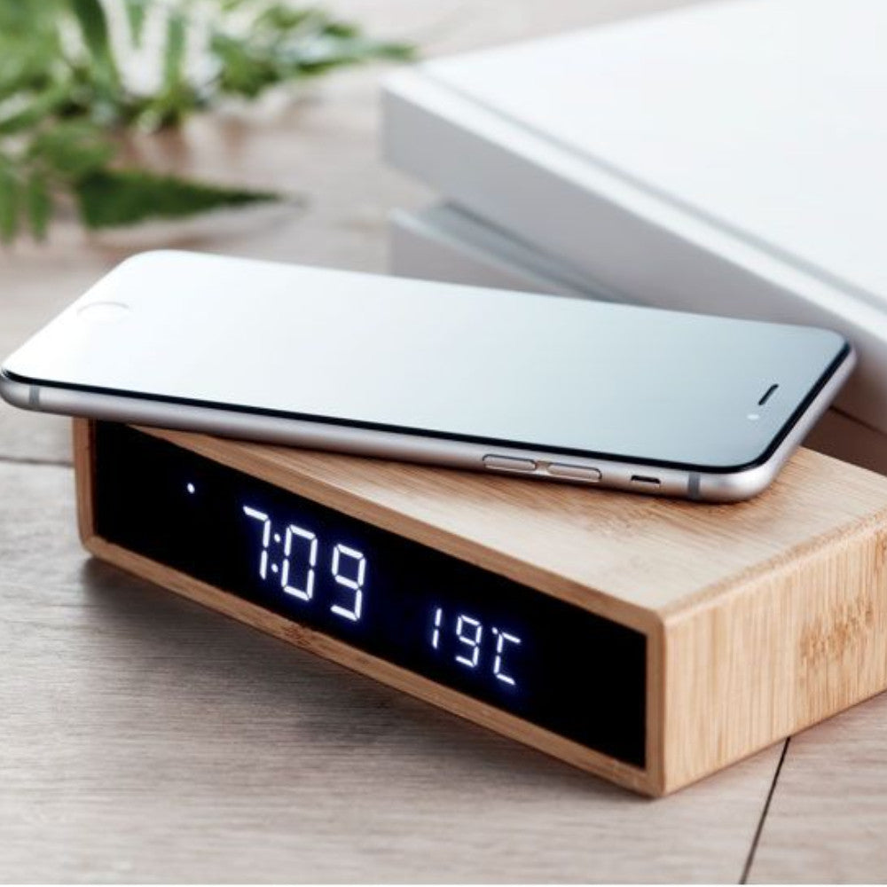 Réveil Bambou avec Chargeur Induction - Réveils Originaux