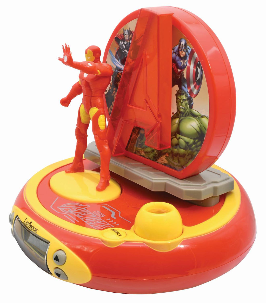 Réveil projecteur Avengers avec Iron Man en 3D multicolore