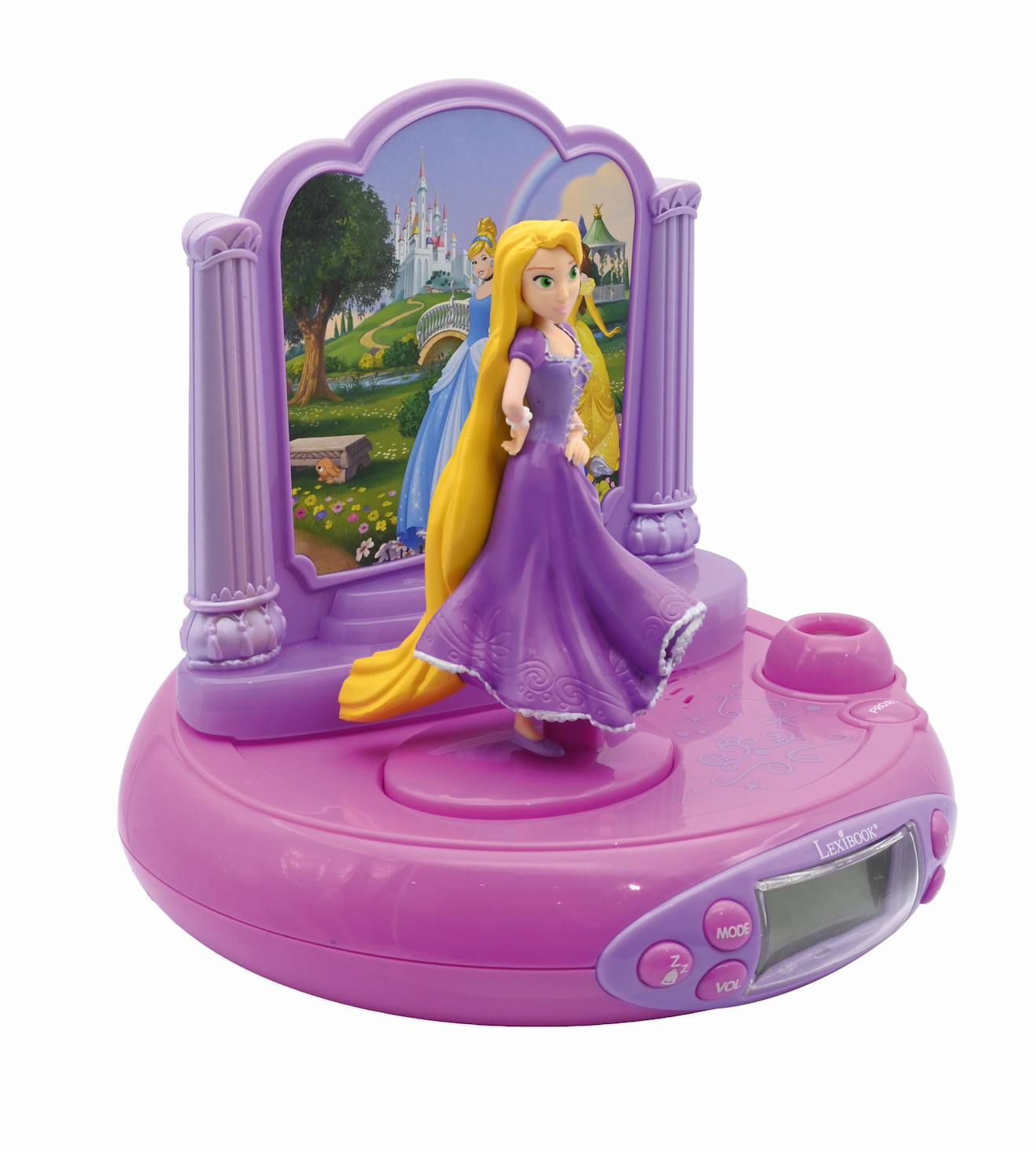 Réveil projecteur Disney princesse raiponce en 3D multicolore