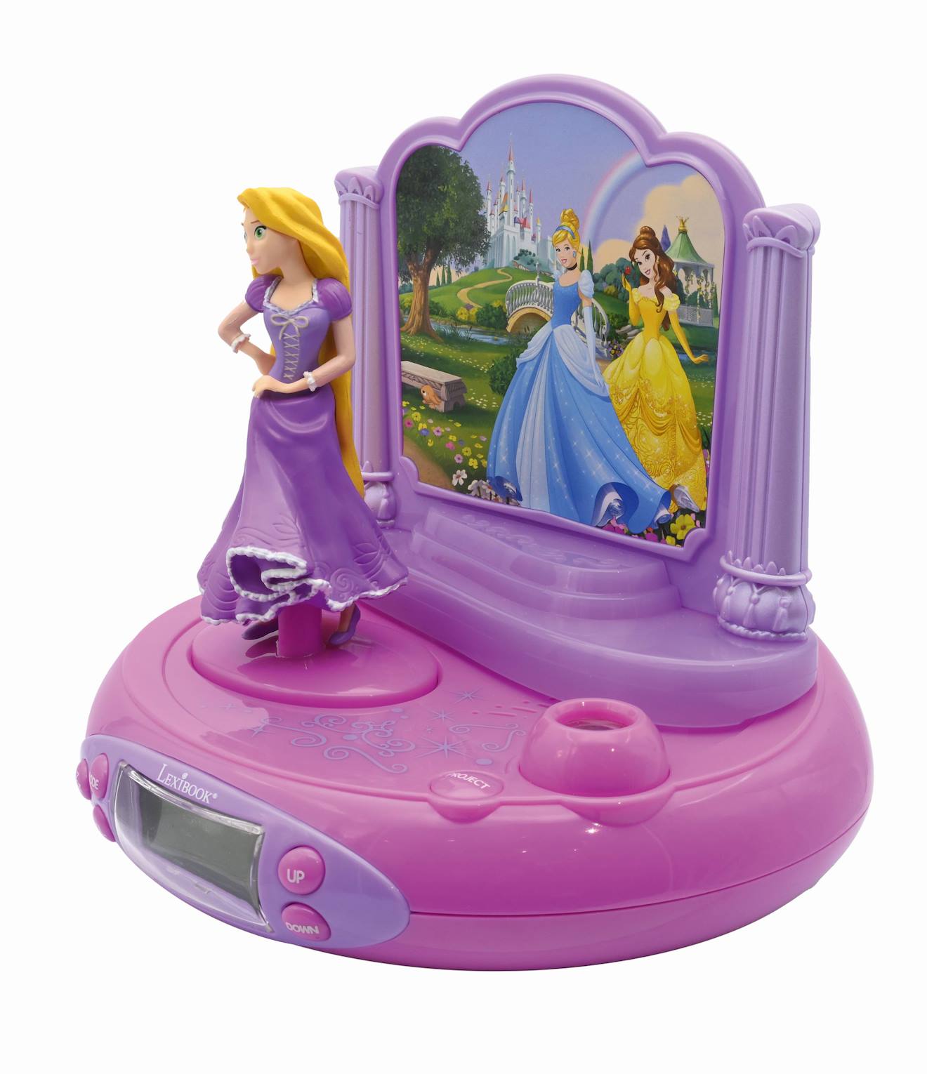 Réveil projecteur Disney princesse raiponce en 3D multicolore