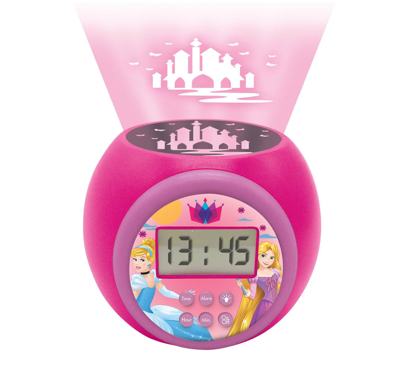 Réveil projecteur Disney princesse multicolore