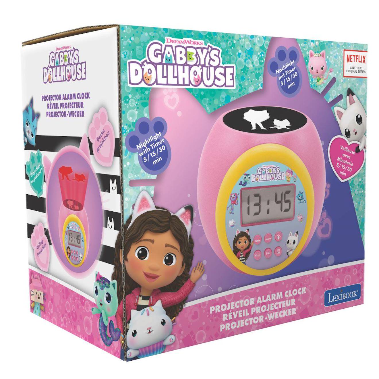 Réveil projecteur Gabby et la Maison Magique multicolore