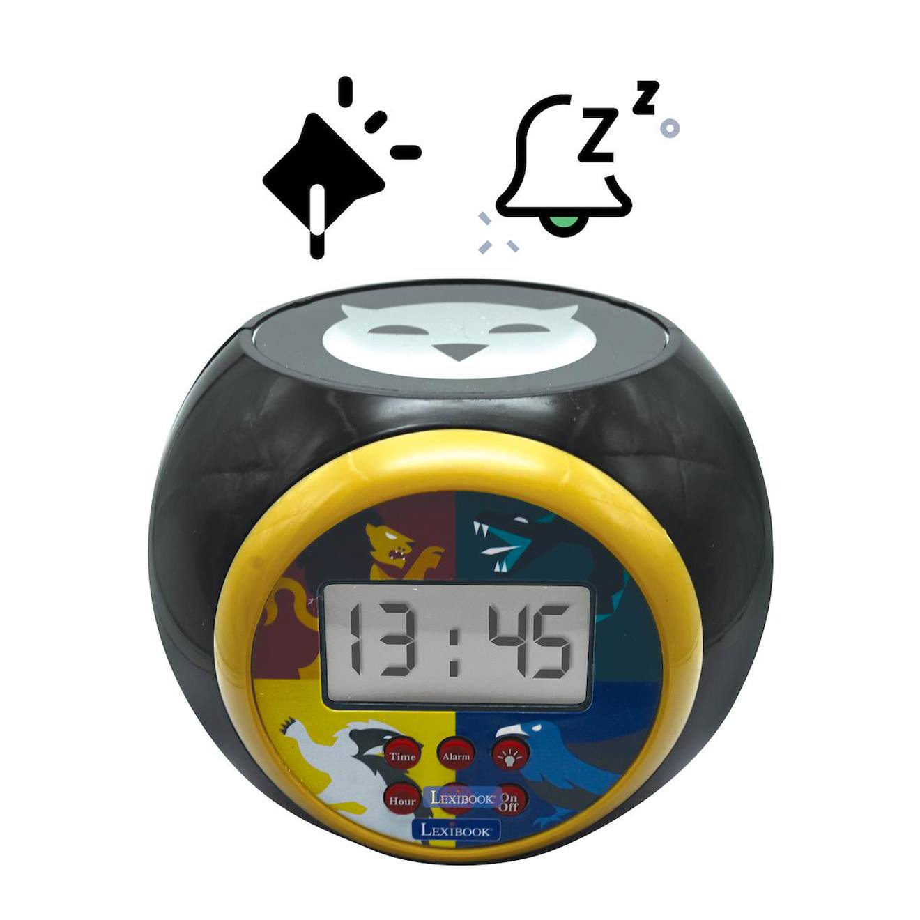 Réveil projecteur Harry Potter - fonction alarme, veilleuse, écran LCD, à piles multicolore