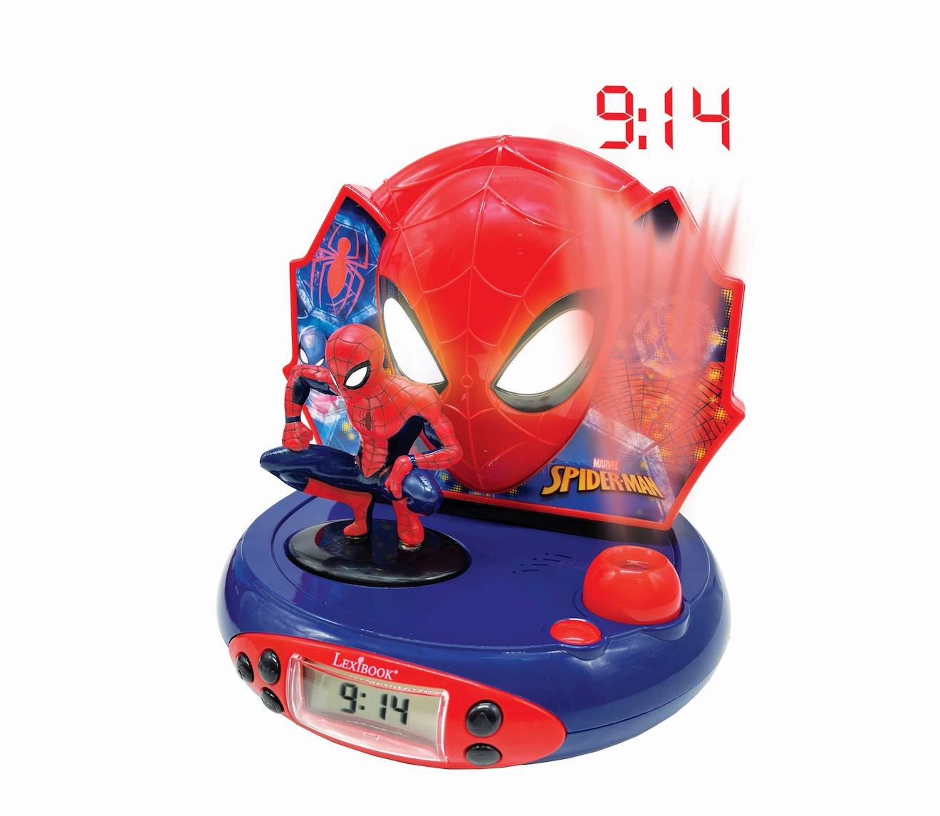 Réveil projecteur Spiderman en 3D multicolore
