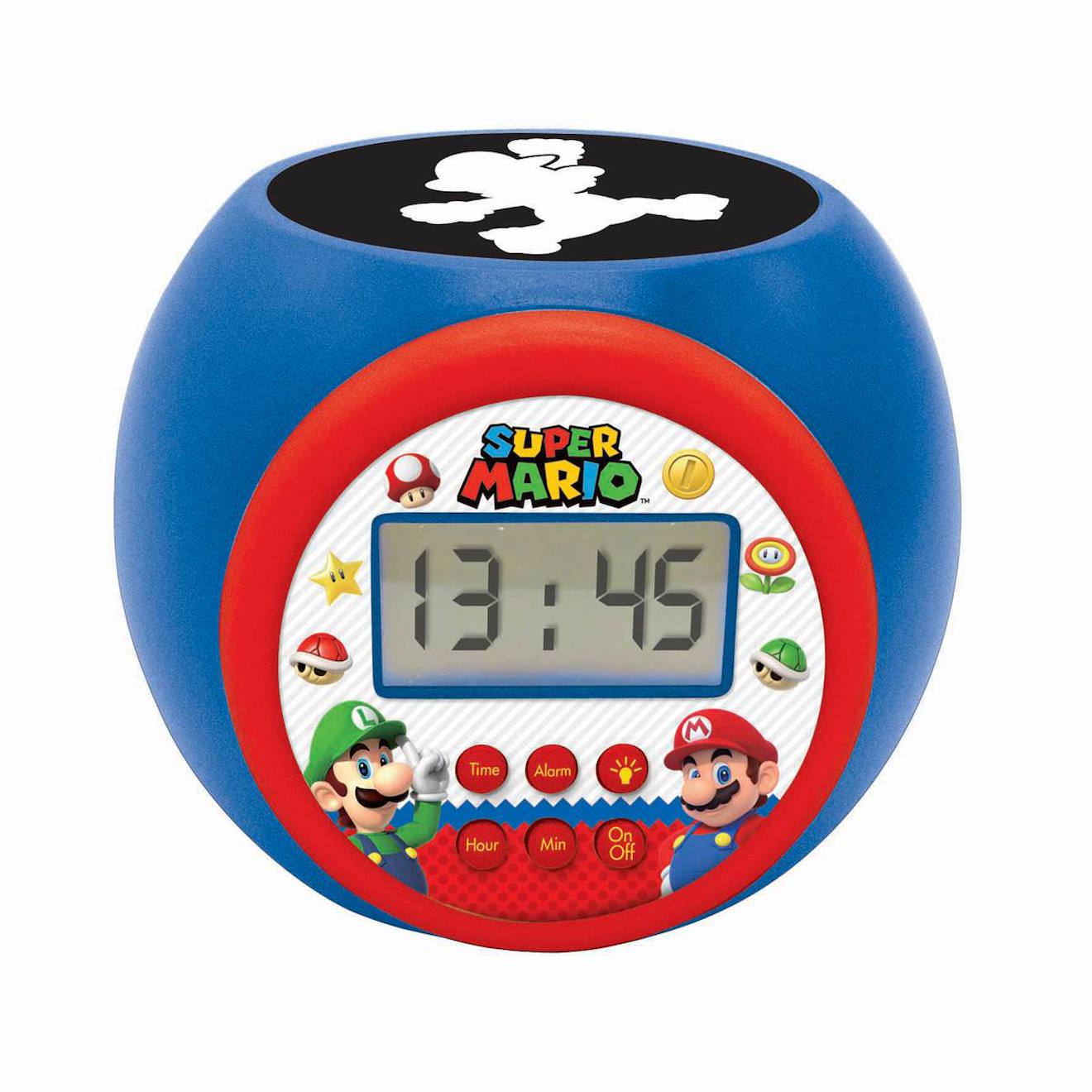 Réveil projecteur Super Mario avec fonction alarme, veilleuse avec minuterie multicolore
