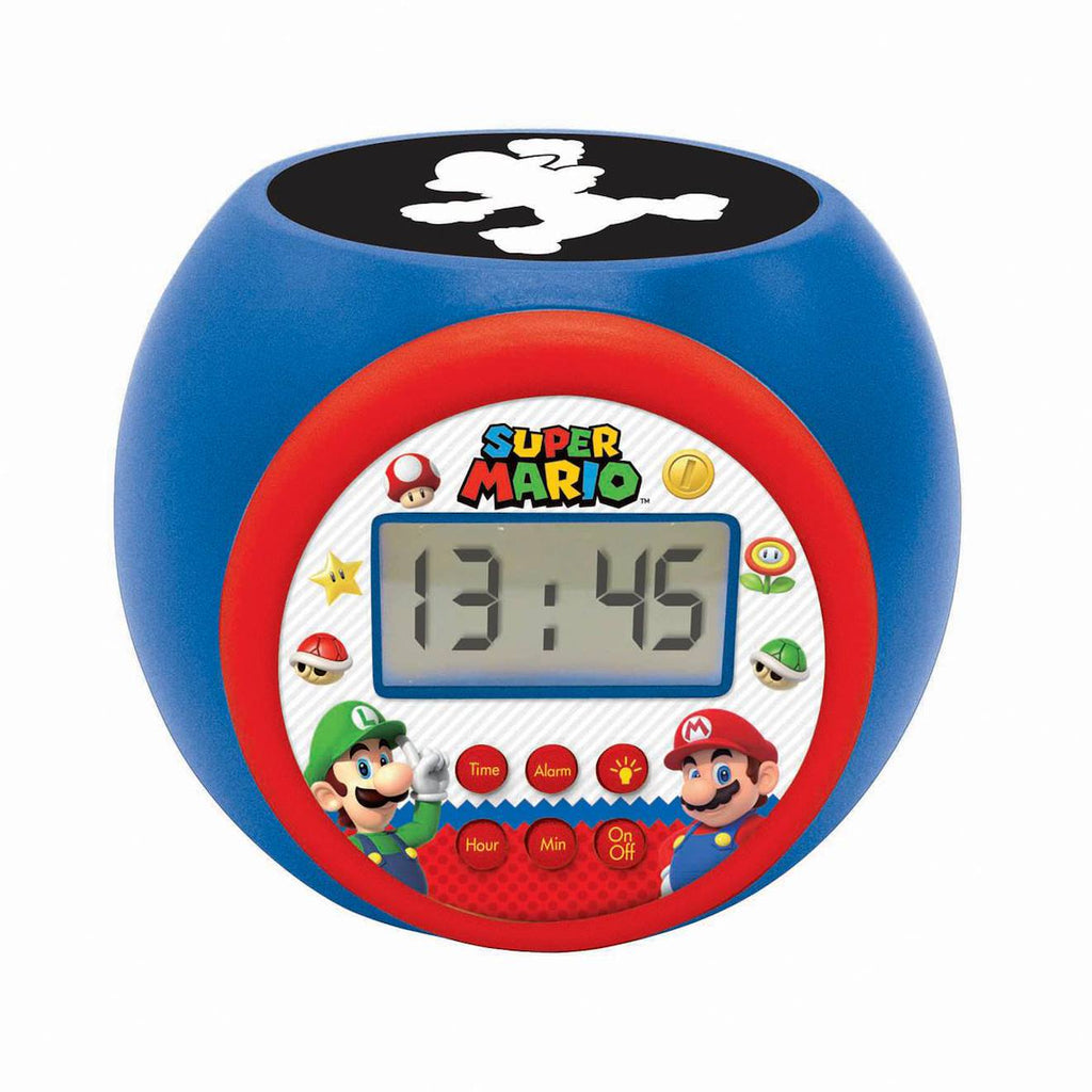 Réveil projecteur Super Mario avec fonction alarme, veilleuse avec minuterie multicolore