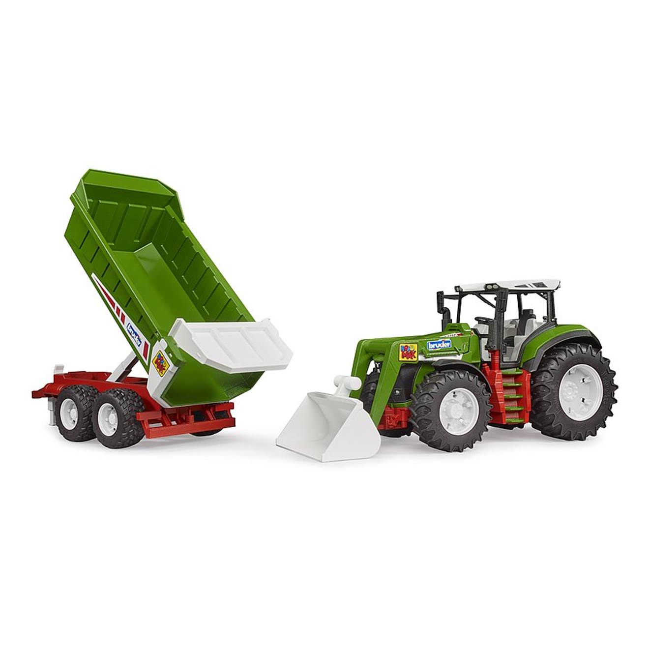 Roadmax tracteur avec chargeur avant et remorque basculante multicolore