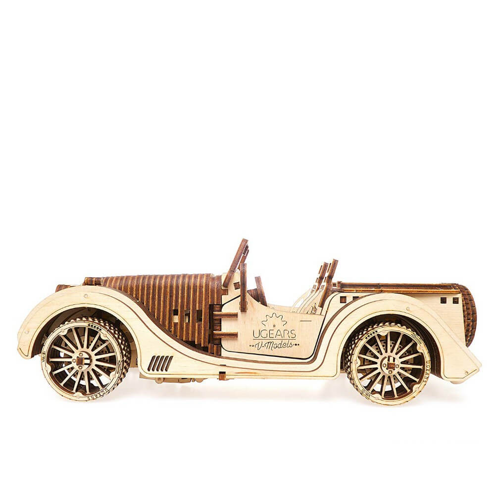 Roadster VM-01 en Bois a Monter avec Mécanismes Animés - Maquette Bois Ugears