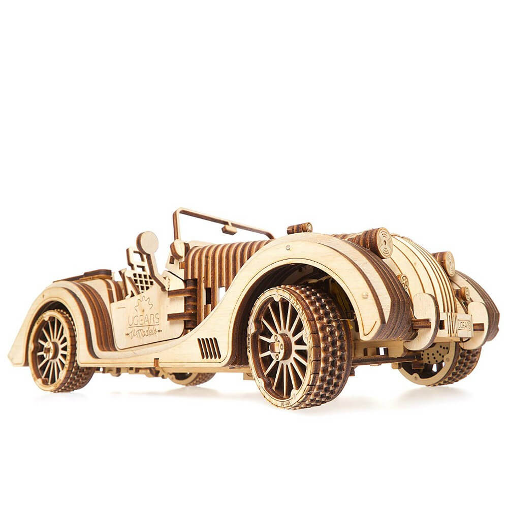 Roadster VM-01 en Bois a Monter avec Mécanismes Animés - Maquette Bois Ugears