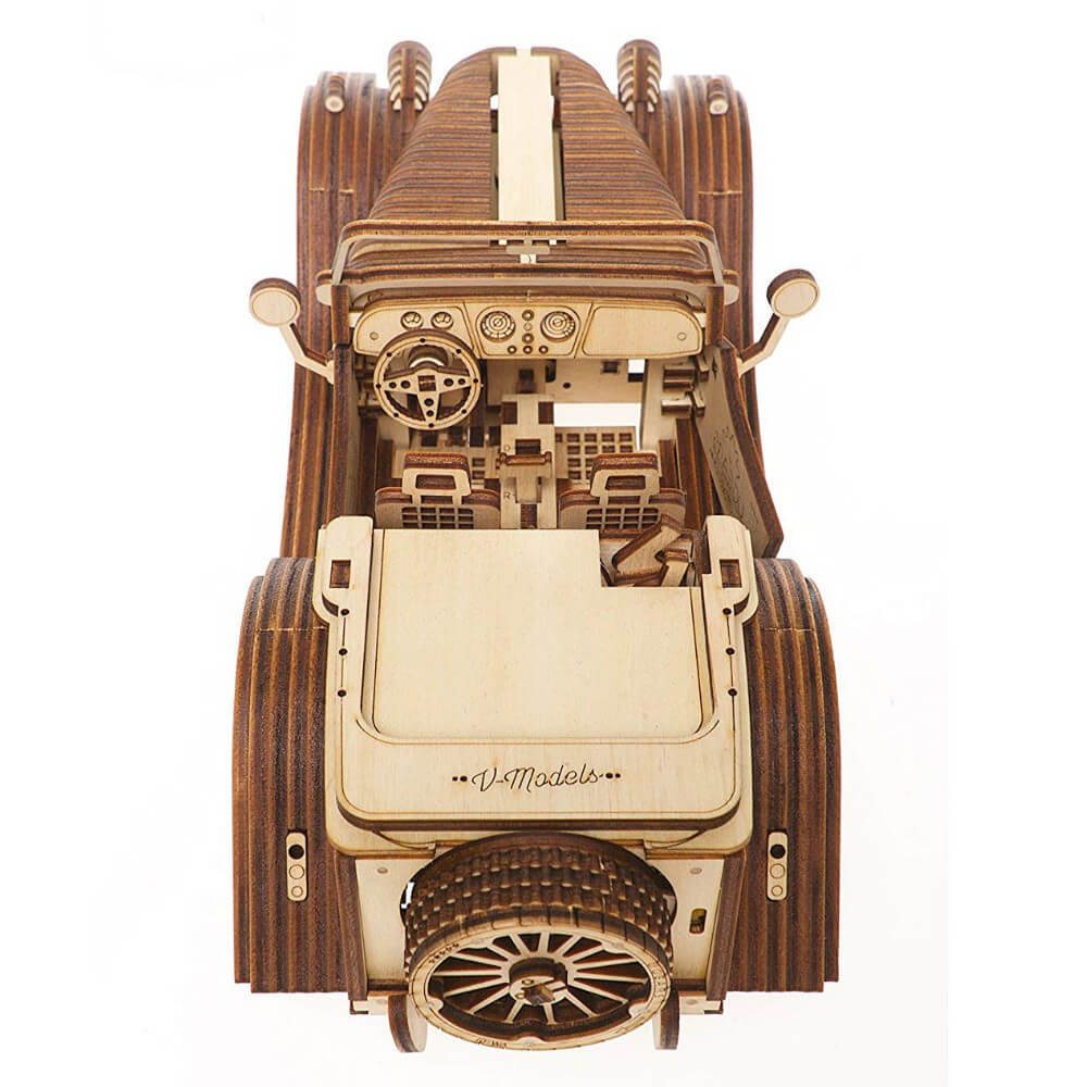 Roadster VM-01 en Bois a Monter avec Mécanismes Animés - Maquette Bois Ugears