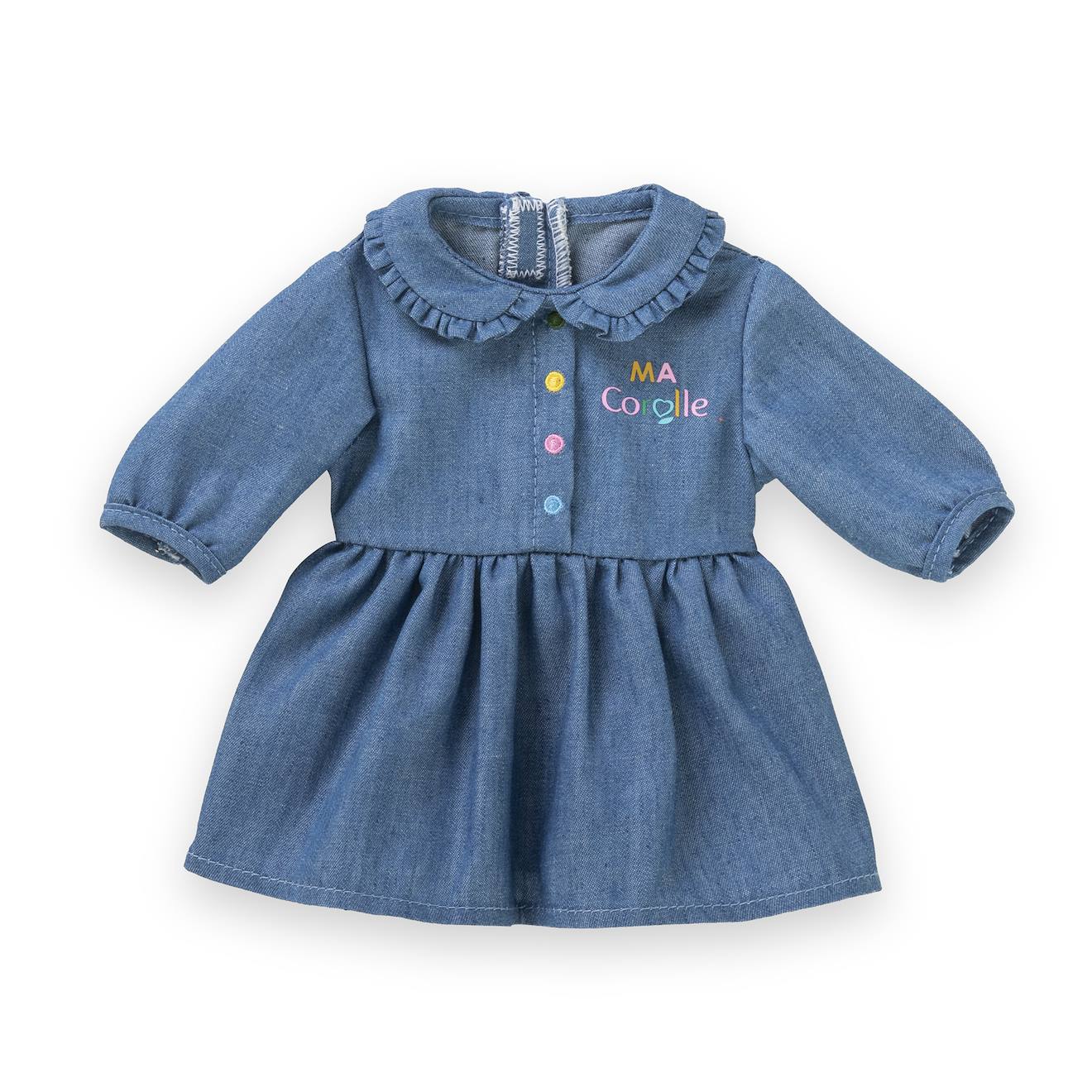 Robe denim manches longues pour poupée ma Corolle multicolore