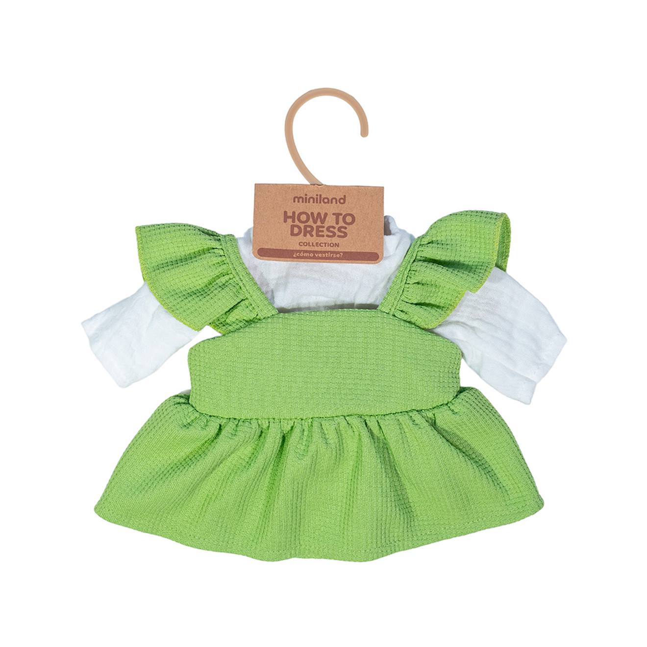 Robe dhiver et t-shirt pour poupée de 38 cm vert