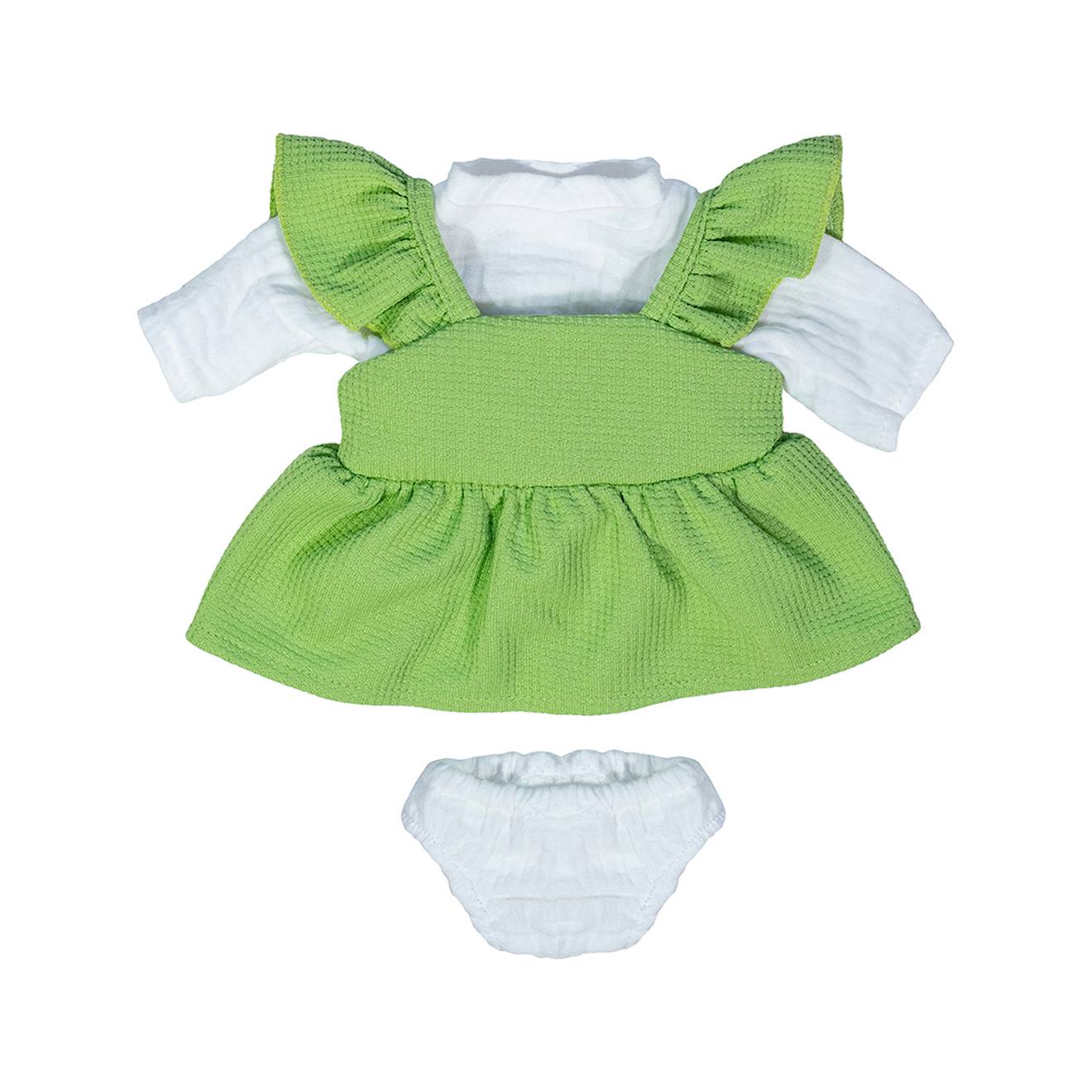 Robe dhiver et t-shirt pour poupée de 38 cm vert