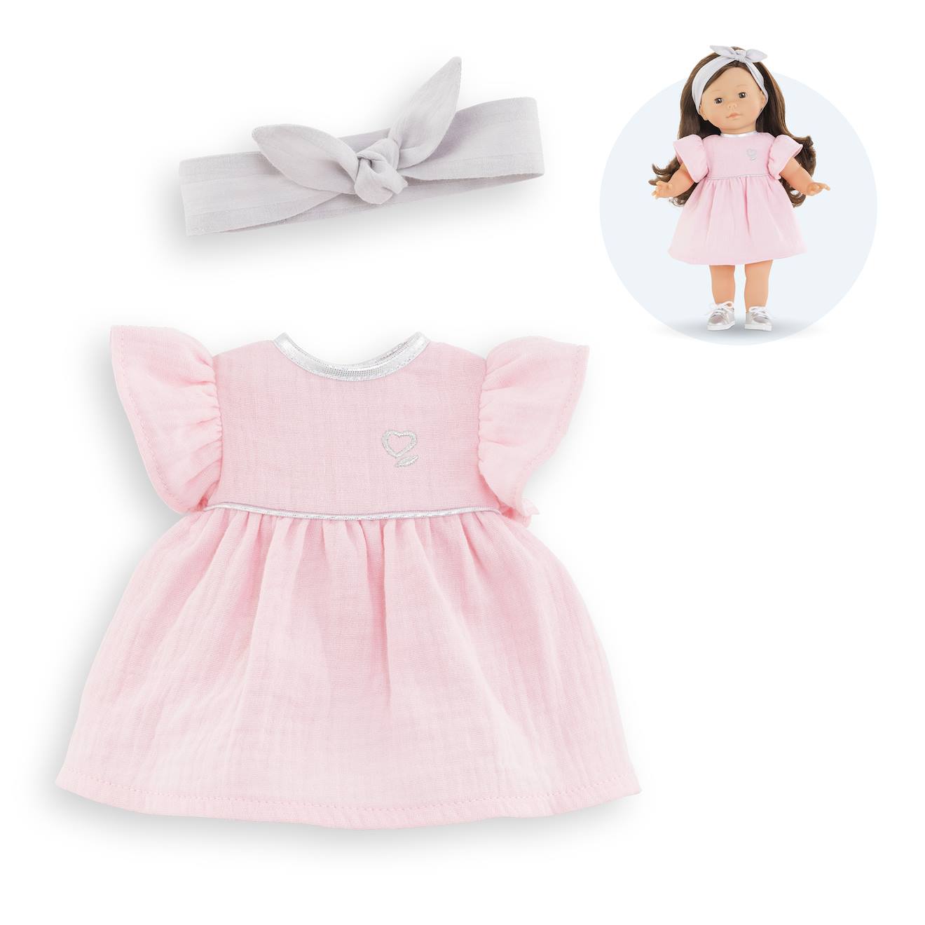 Robe et bandeau pour poupée ma Corolle multicolore