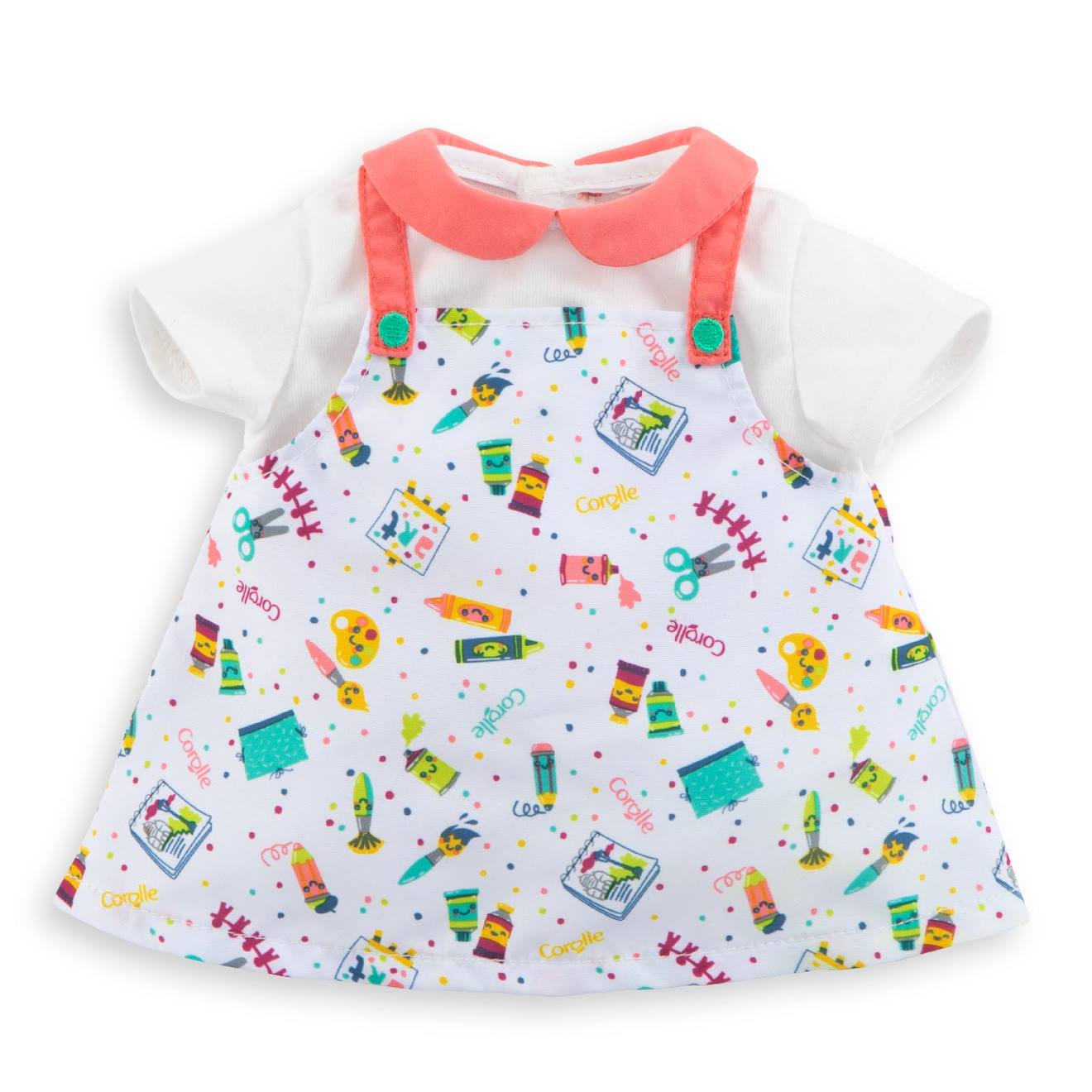 Robe petit artiste pour poupon 36 cm multicolore