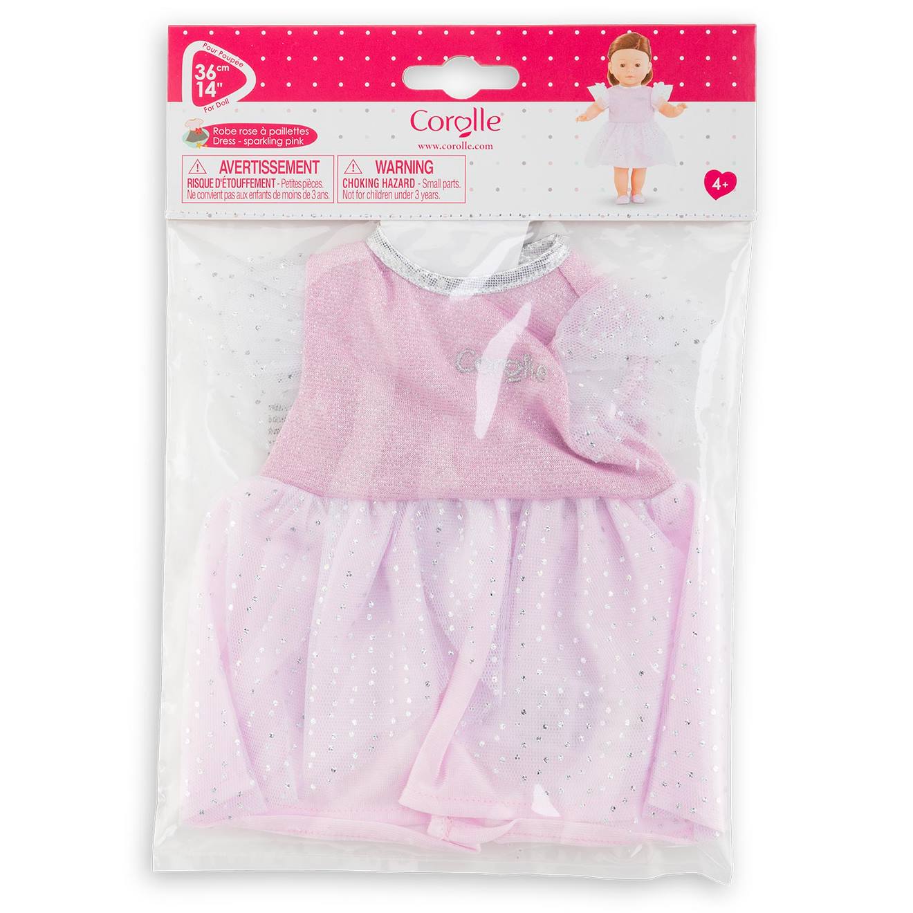 Robe rose à paillettes pour poupée ma Corolle multicolore