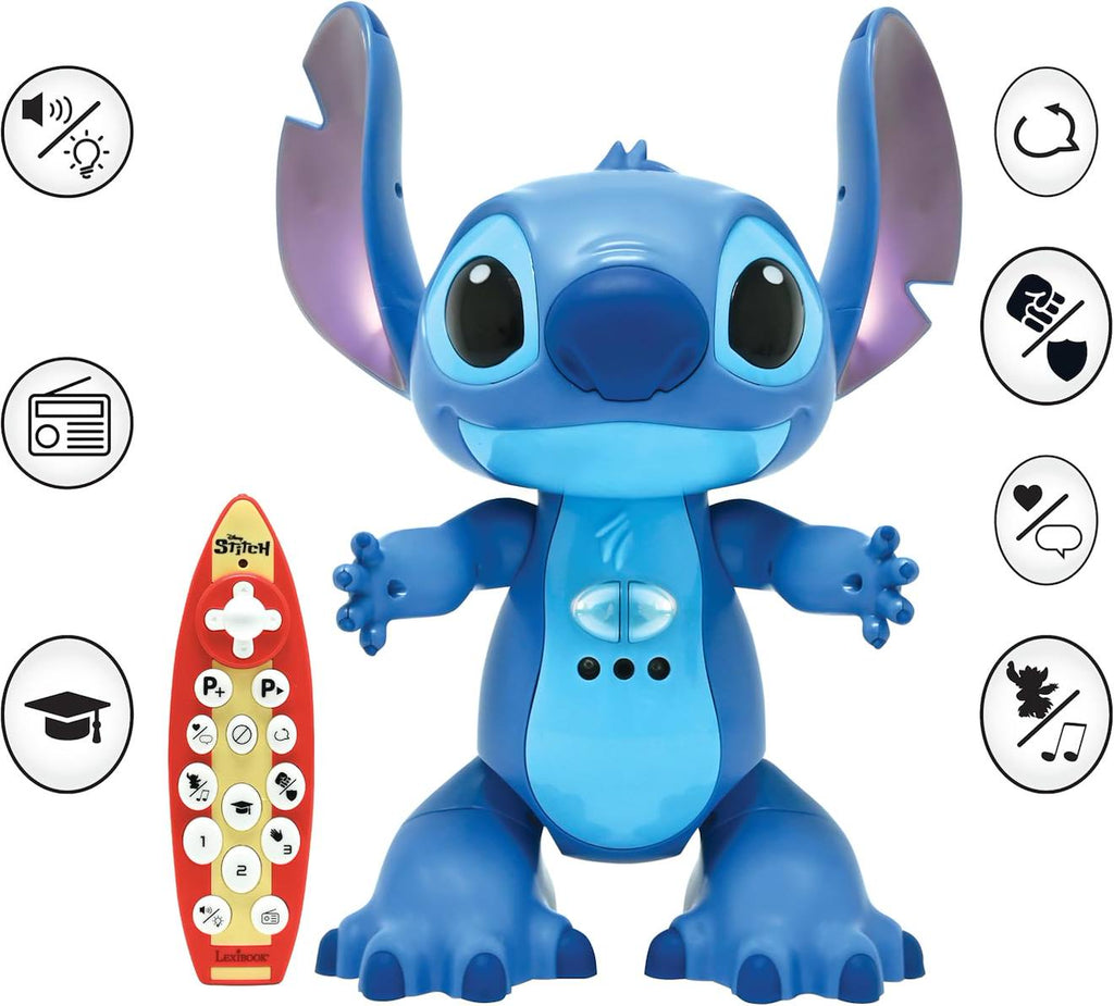 Robot interactif télécommandé Stitch - bilingue français anglais, contrôle gestuel, programmable bleu