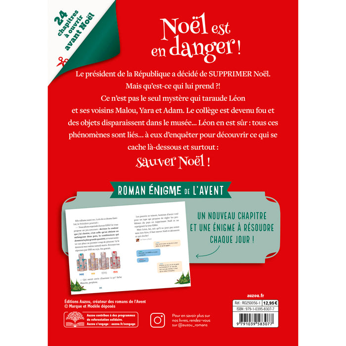 Calendrier de l'Avent Auzou 2026 – Roman énigme : mystères et embûches de Noël