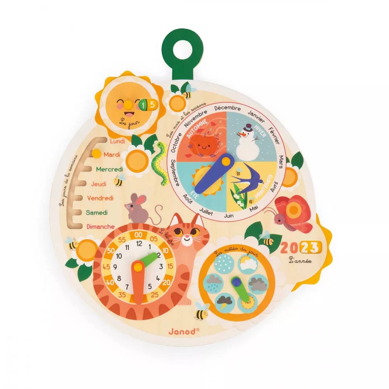 Roue du temps en bois FSC multicolore