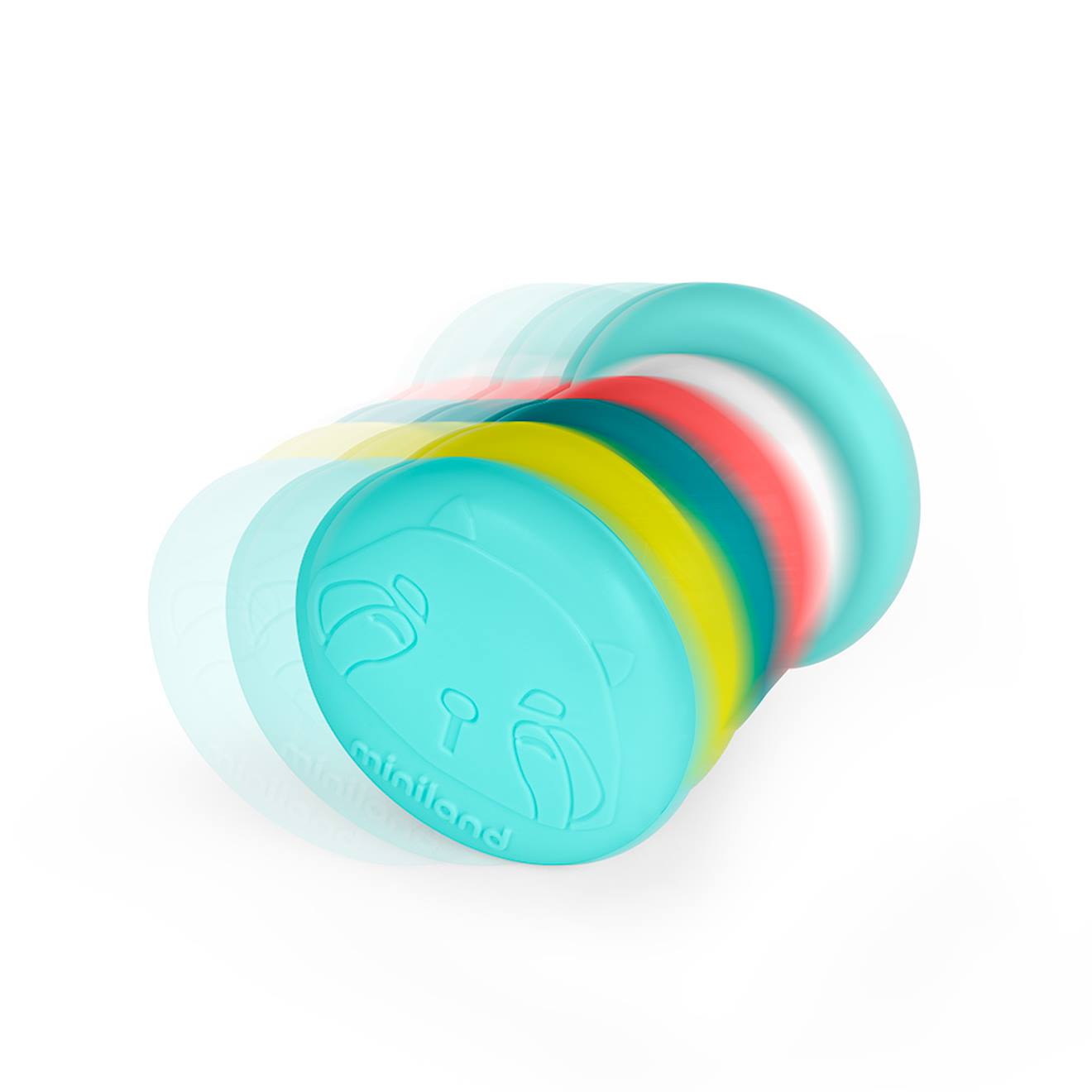 Rouleau d'anneaux empilables sensoriel pour bébés multicolore