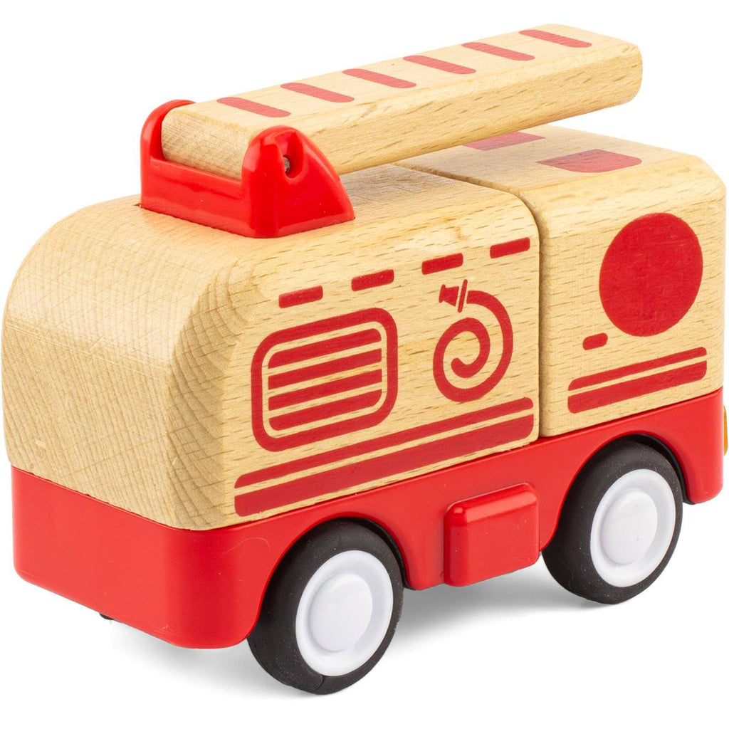Routoudou - mini camion de pompier rouge