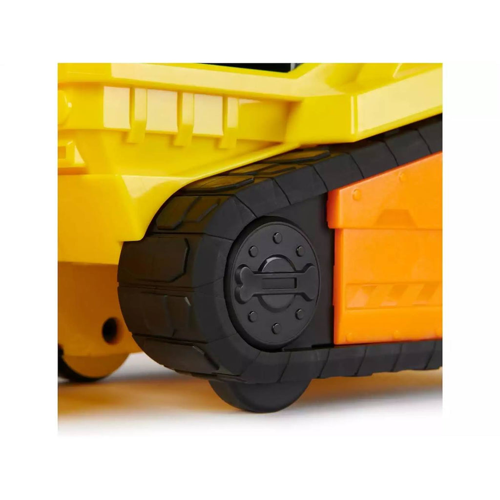 Rubble & crew - grand bulldozer avec effets sonores et lumineux et figurine rubble jaune