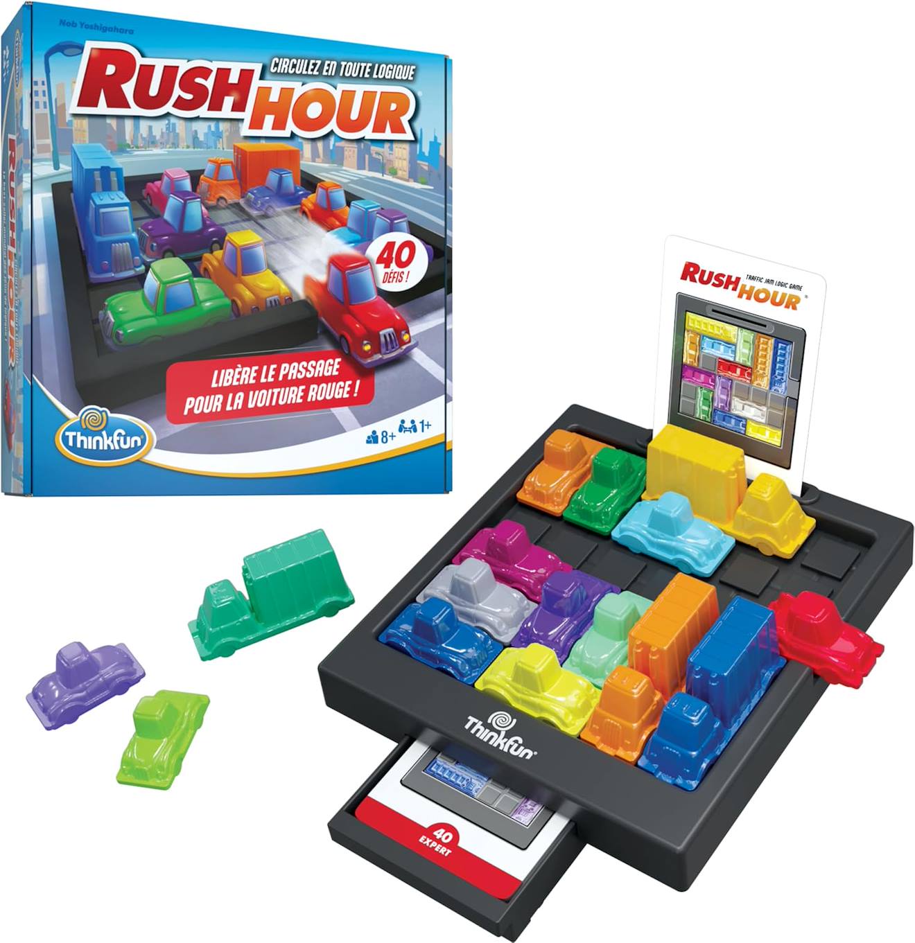 Rush hour new - jeu de logique - embouteillage - 40 défis et 4 niveaux multicolore