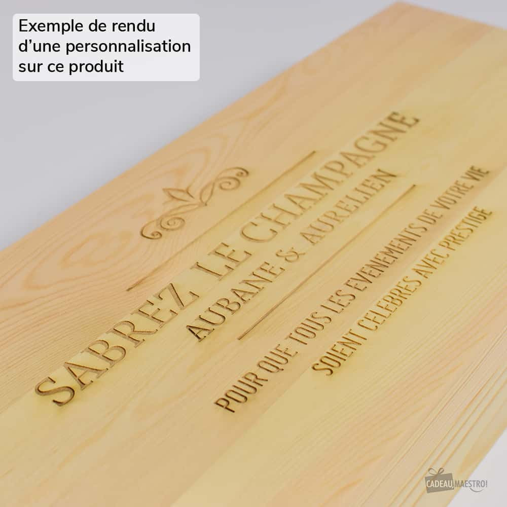 Sabre à Champagne Couple à Personnaliser - Coffret de Vin Personnalisé