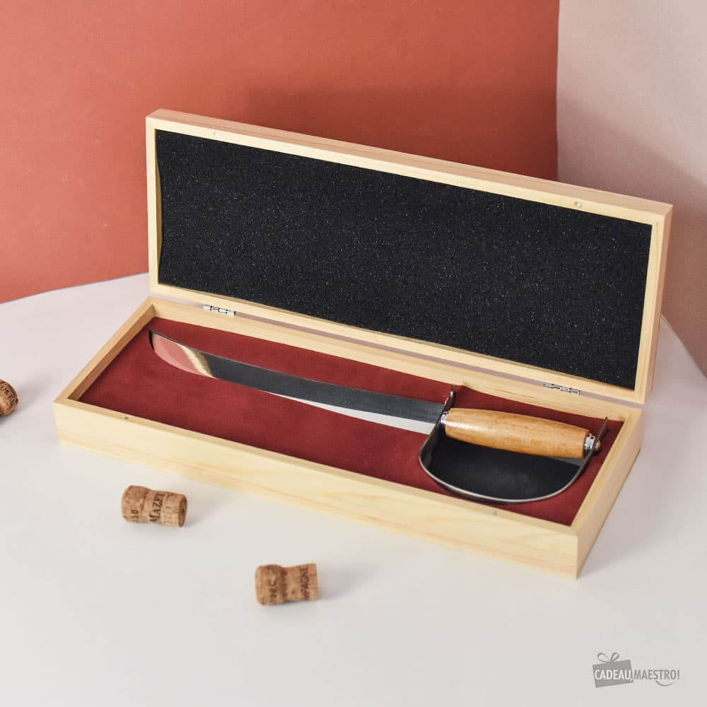 Sabre à Champagne à Personnaliser - Coffret de Vin Personnalisé