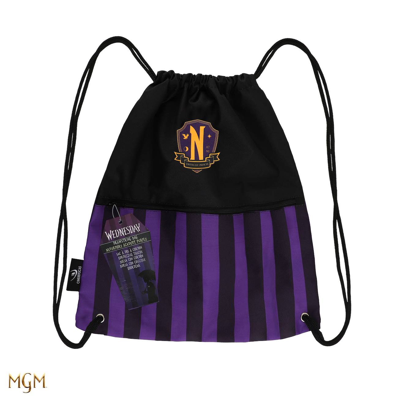 Sac à Dos à Cordon Académie Nevermore - Mercredi Noir Violet