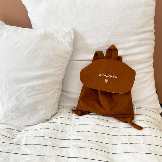 Sac à dos enfant personnalisable en gaze de coton – Atelier Wagram